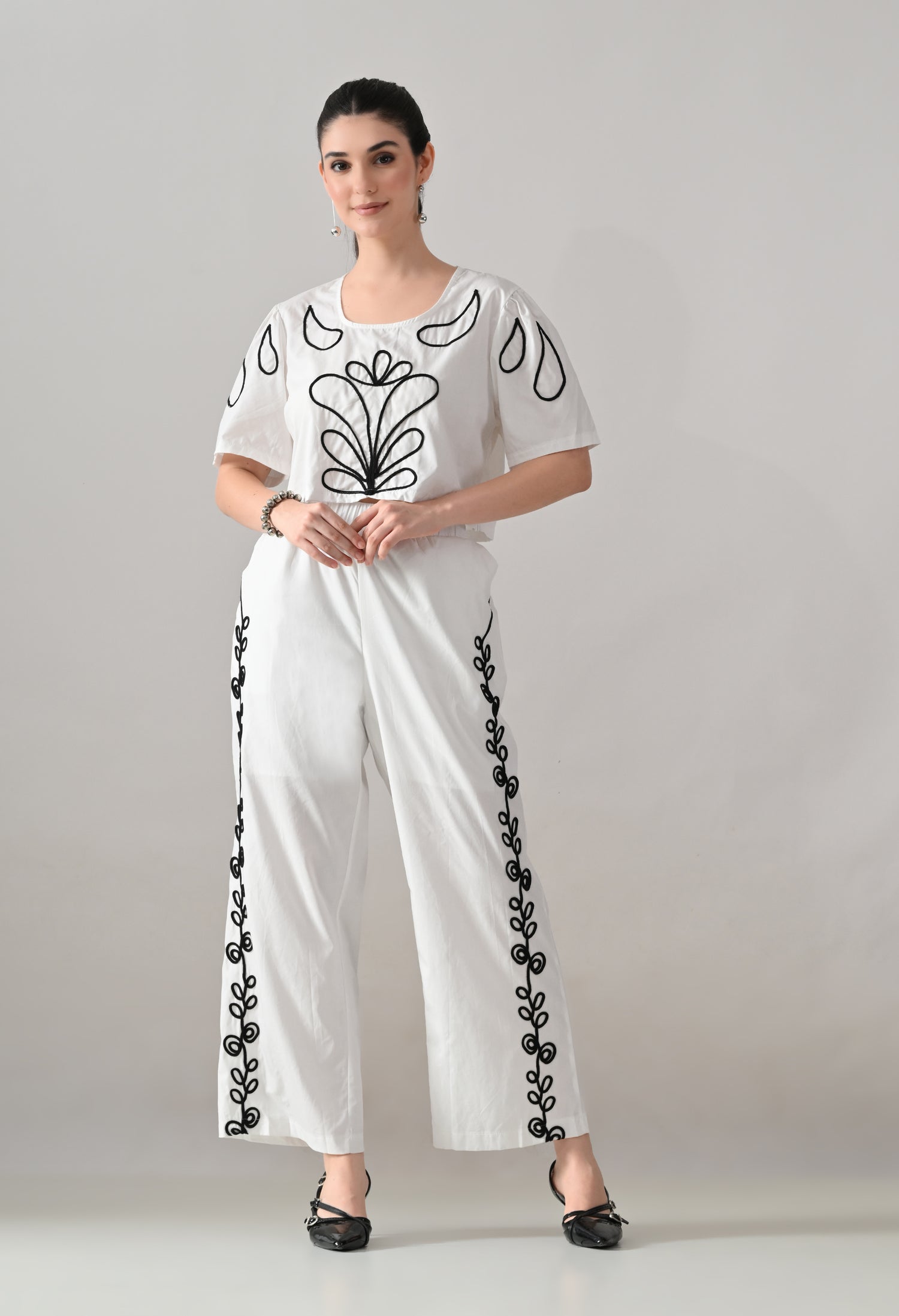 Embroidered Ease Two-Piece Set