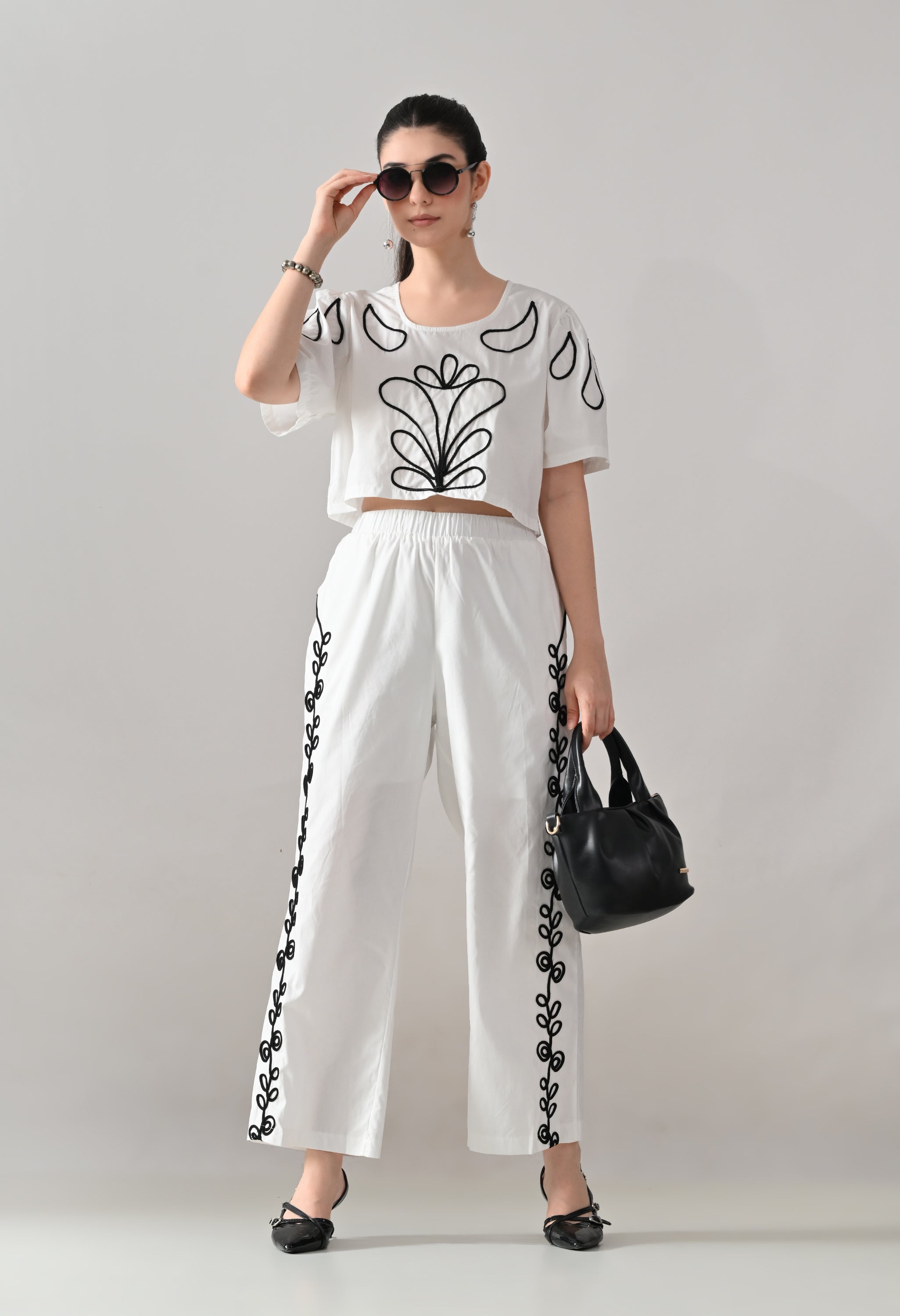 Embroidered Ease Two-Piece Set