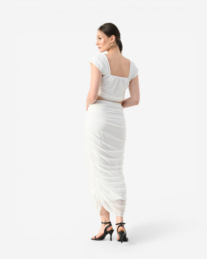 Ruched Midi Two-Piece Set