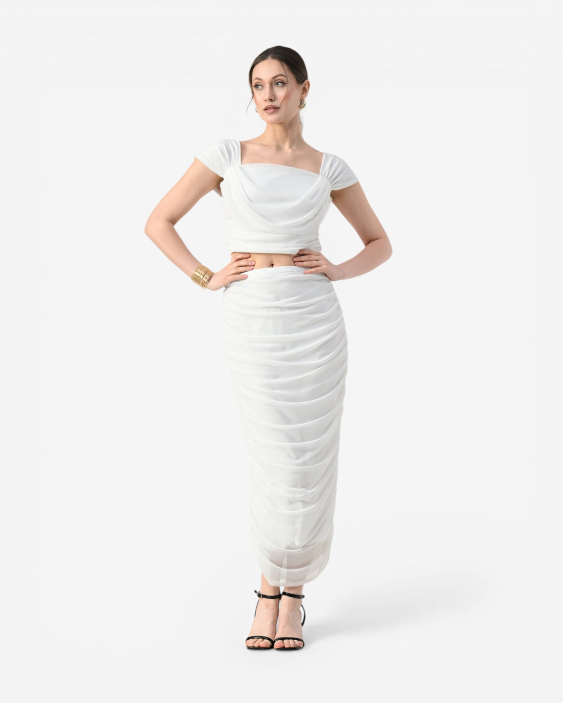Ruched Midi Two-Piece Set