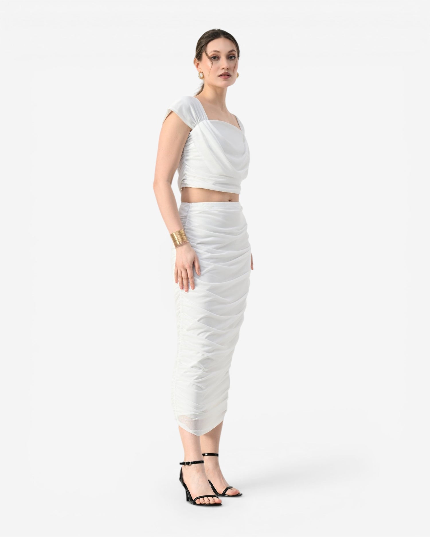 Ruched Midi Two-Piece Set