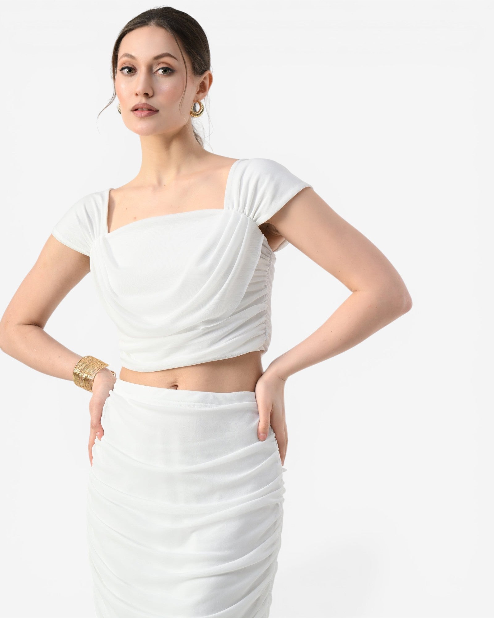 Ruched Midi Two-Piece Set