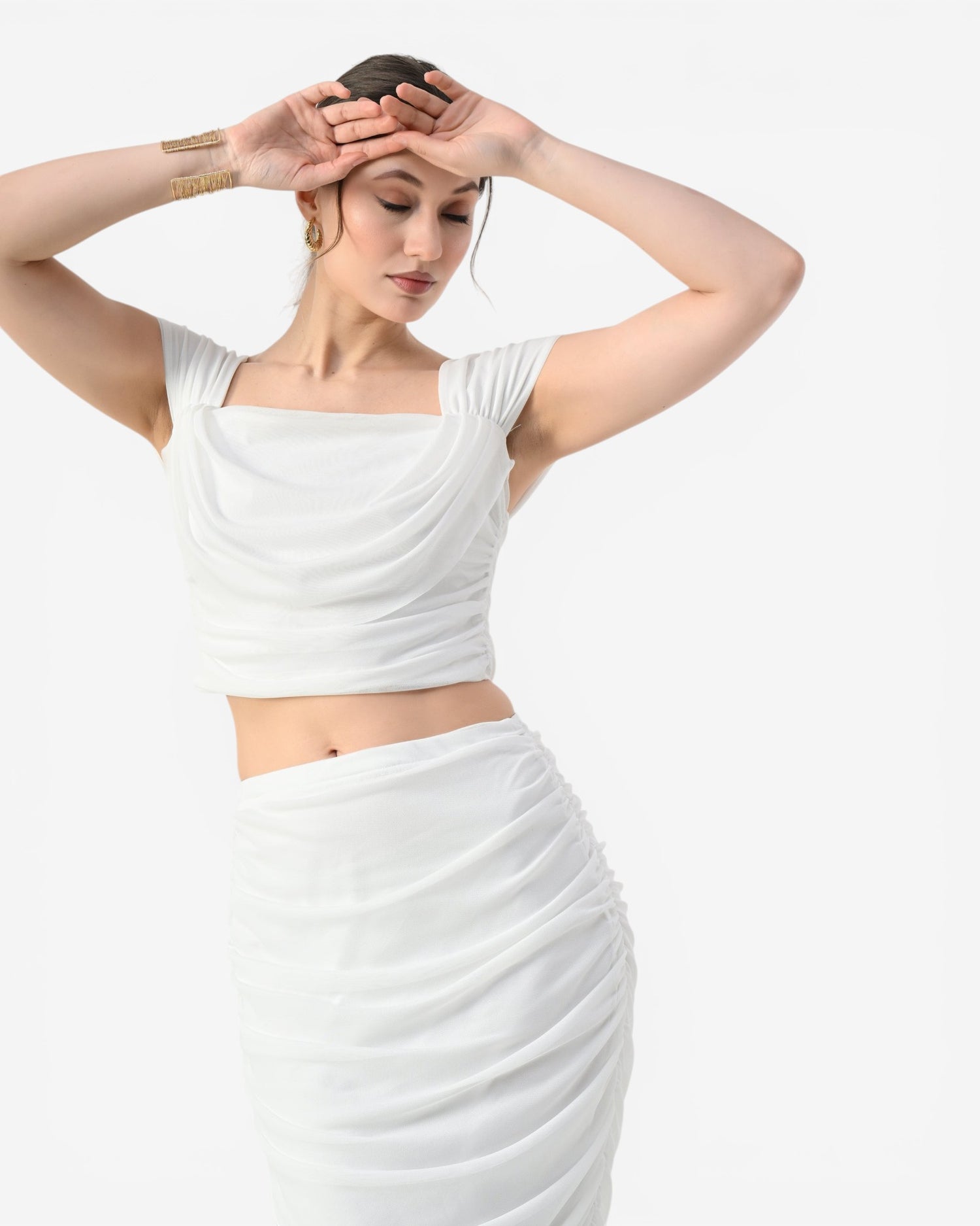 Ruched Midi Two-Piece Set