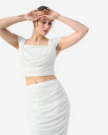 Ruched Midi Two-Piece Set