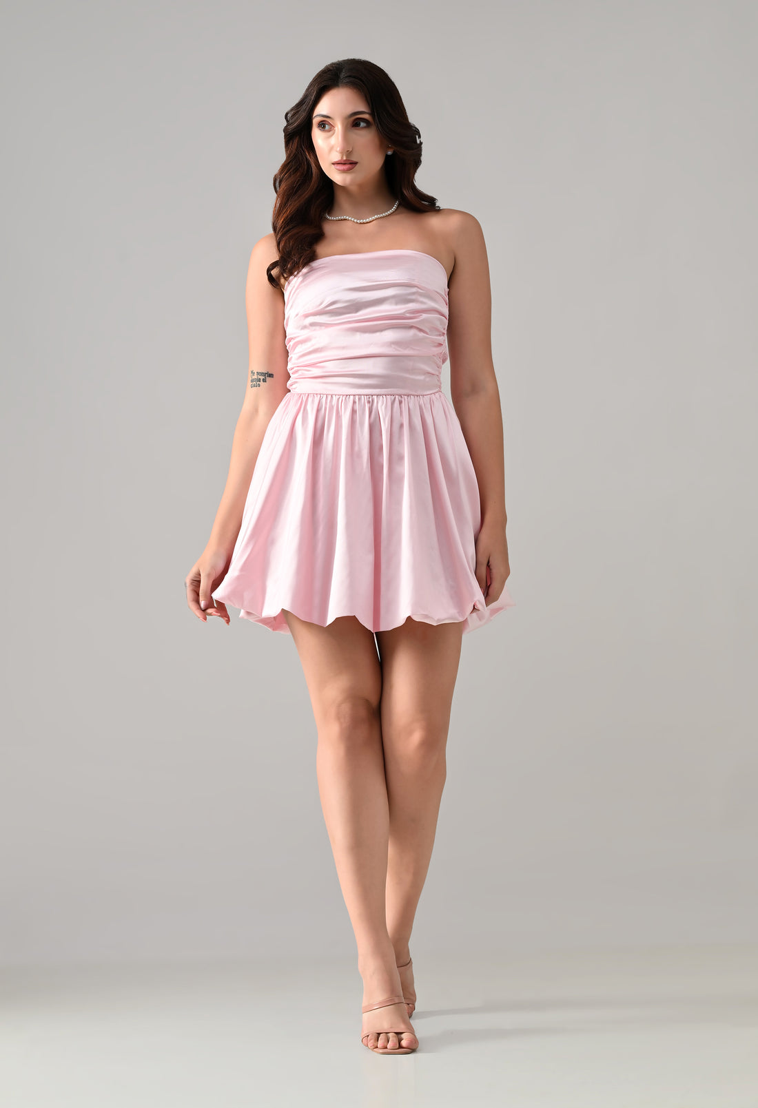 Satin Flare Mini Dress