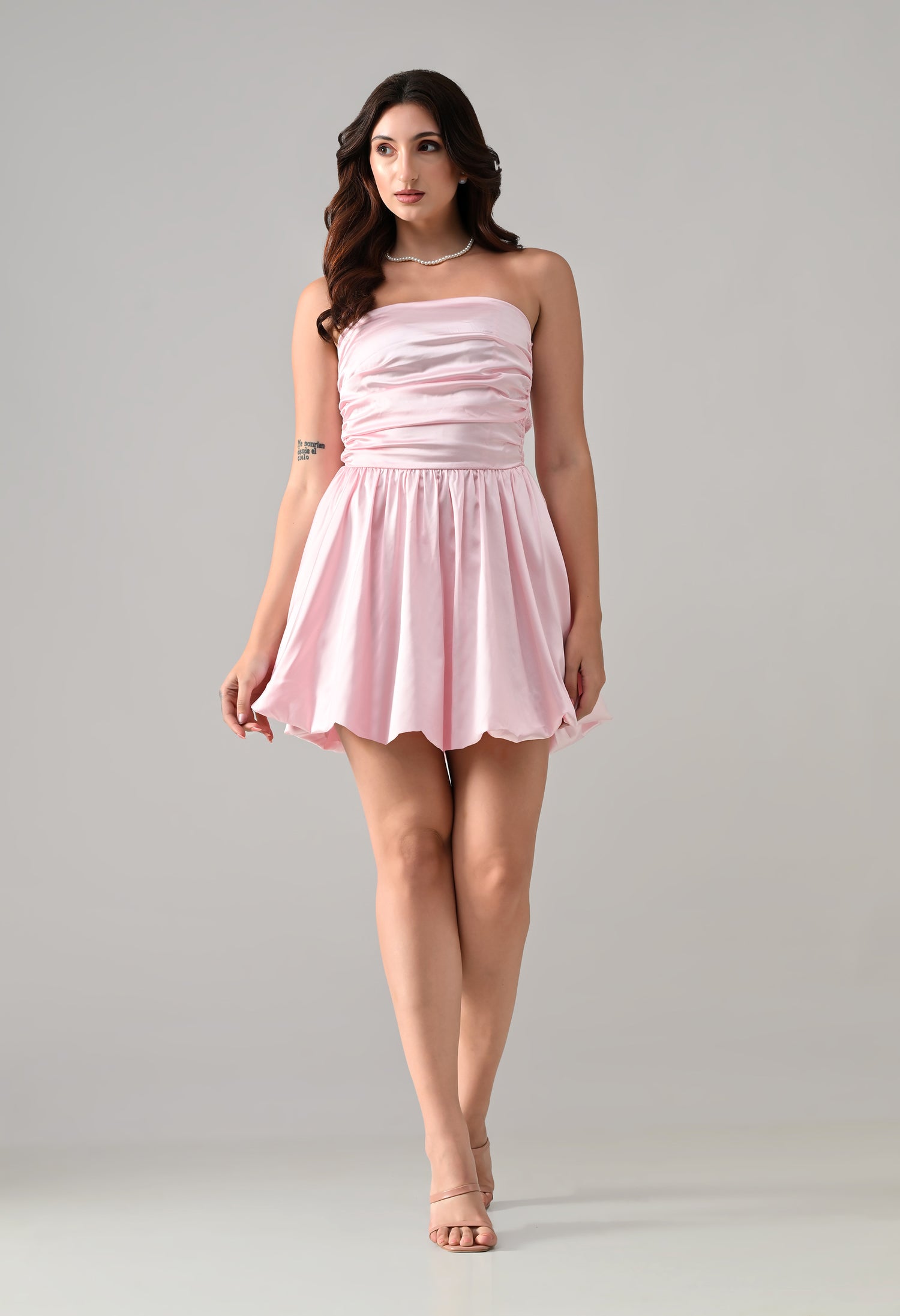 Satin Flare Mini Dress