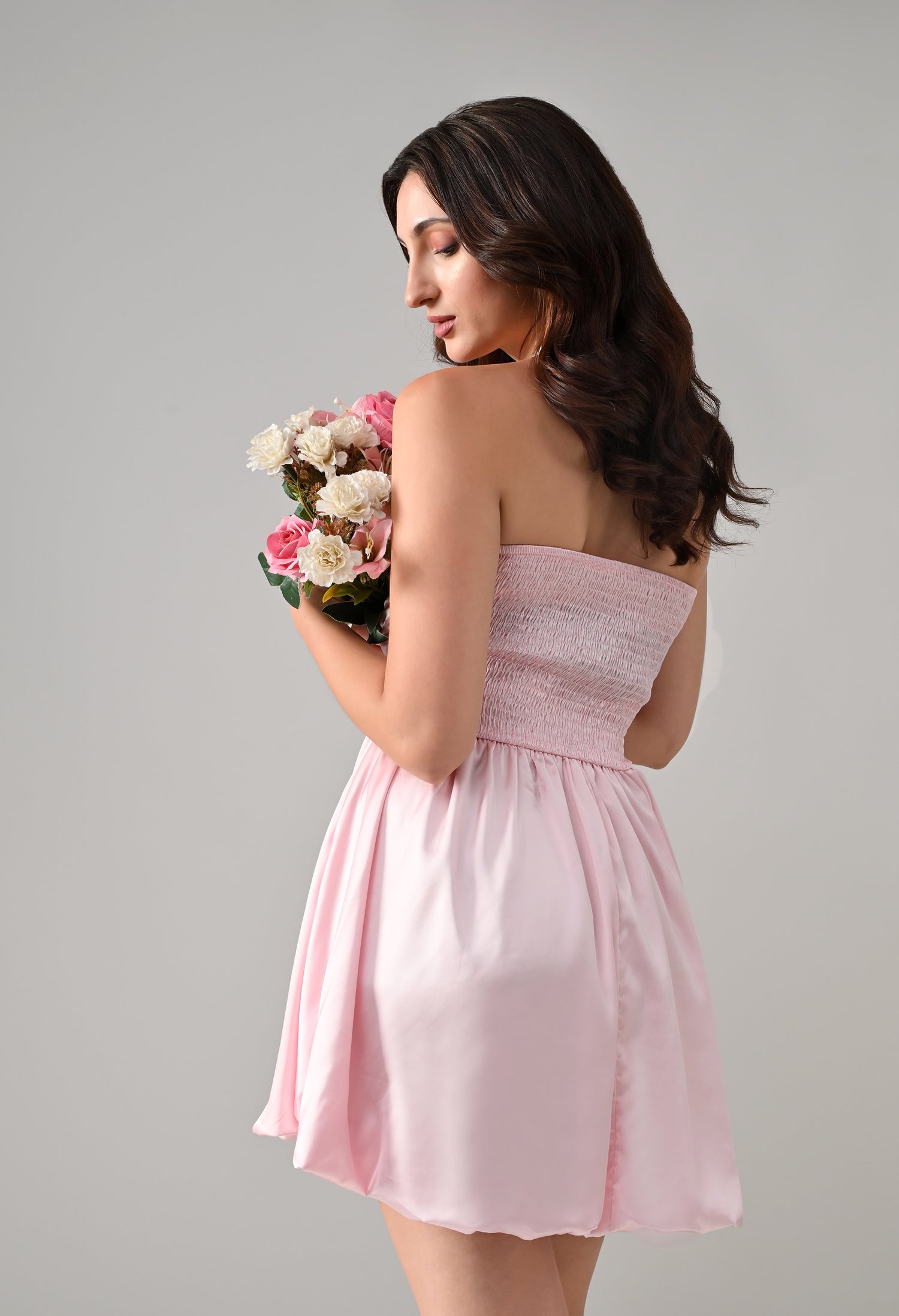 Satin Flare Mini Dress