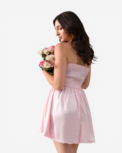 Satin Flare Mini Dress