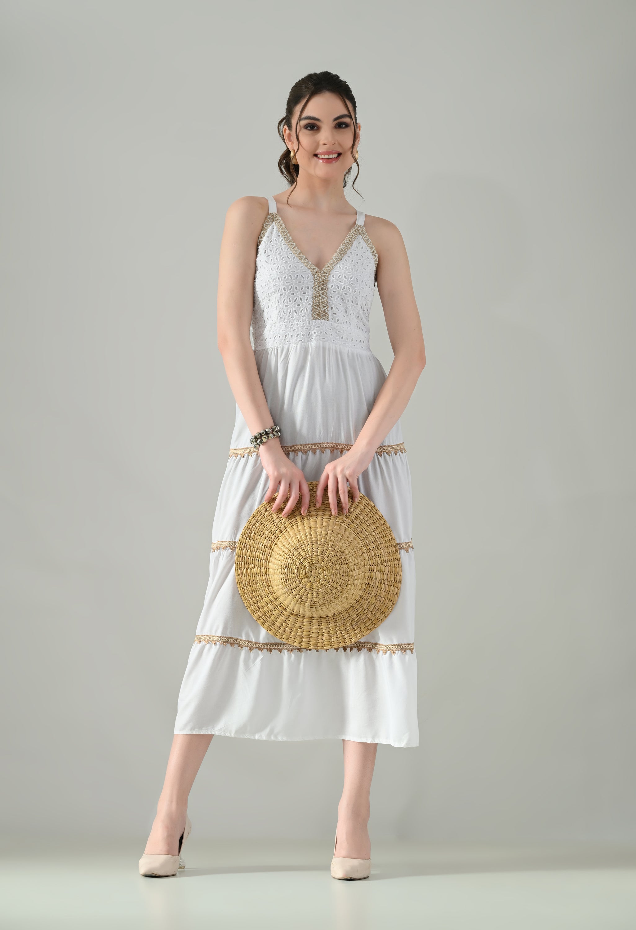 Schiffli Breeze Midi Dress