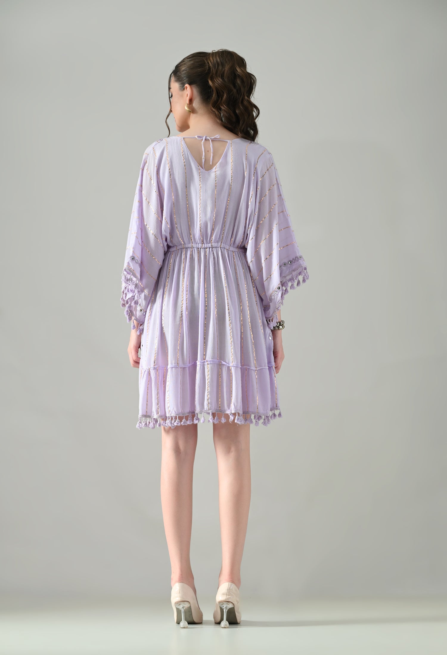Boho Mirror Embroidery Glow Dress