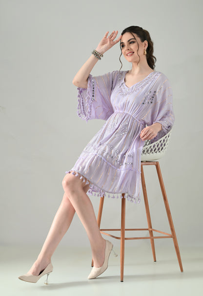 Boho Mirror Embroidery Glow Dress