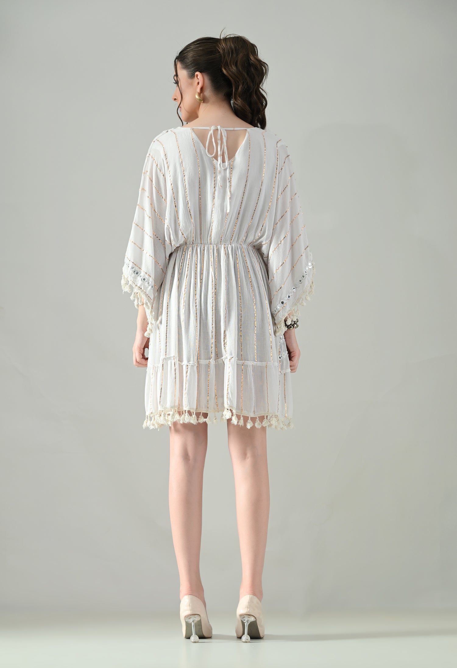 Boho Mirror Embroidery Glow Dress