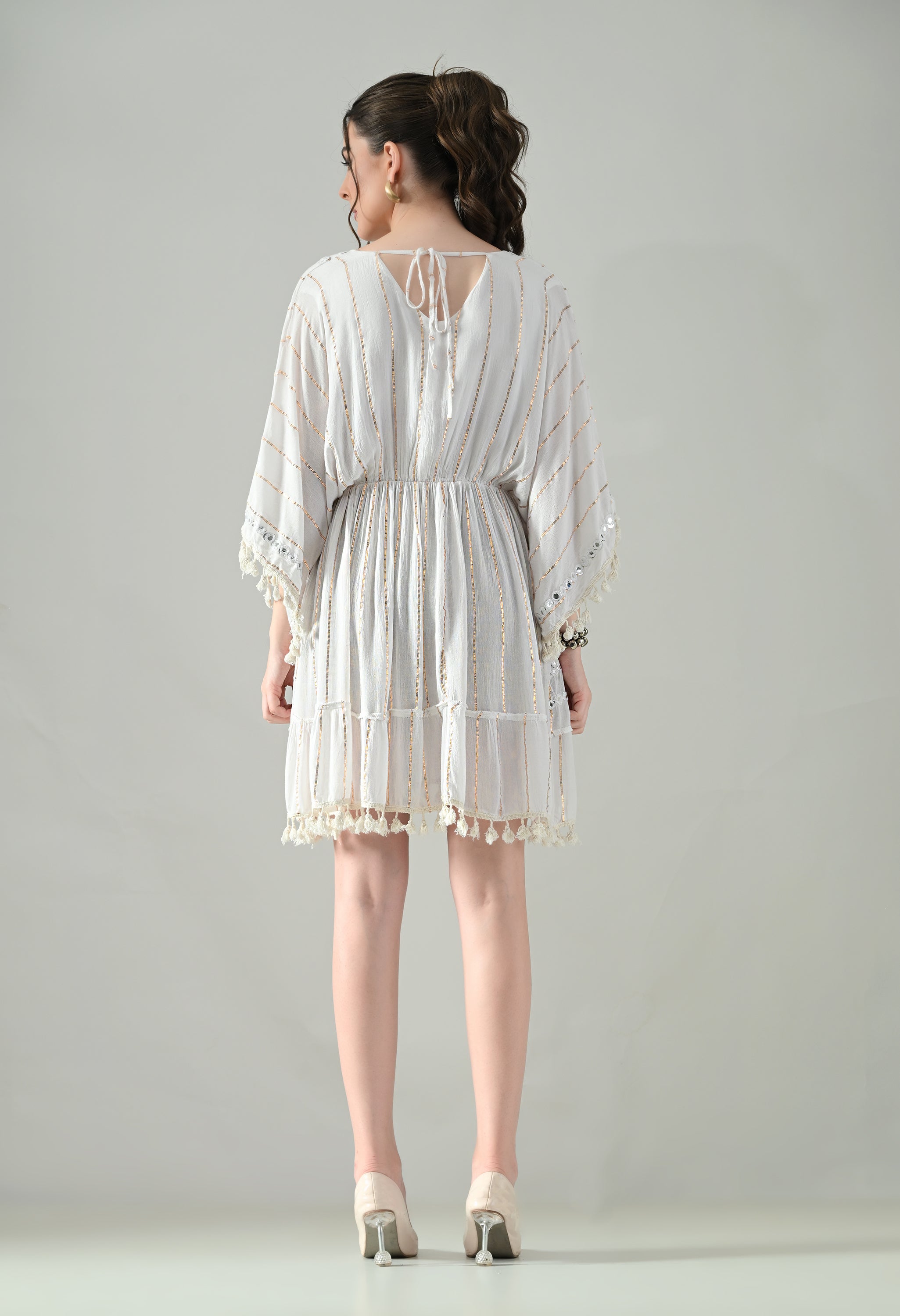 Boho Mirror Embroidery Glow Dress