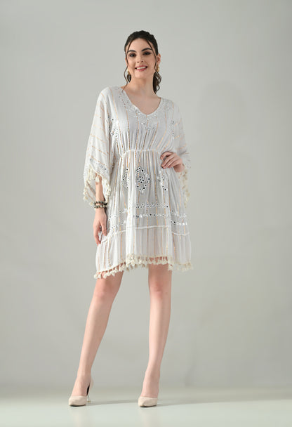 Boho Mirror Embroidery Glow Dress