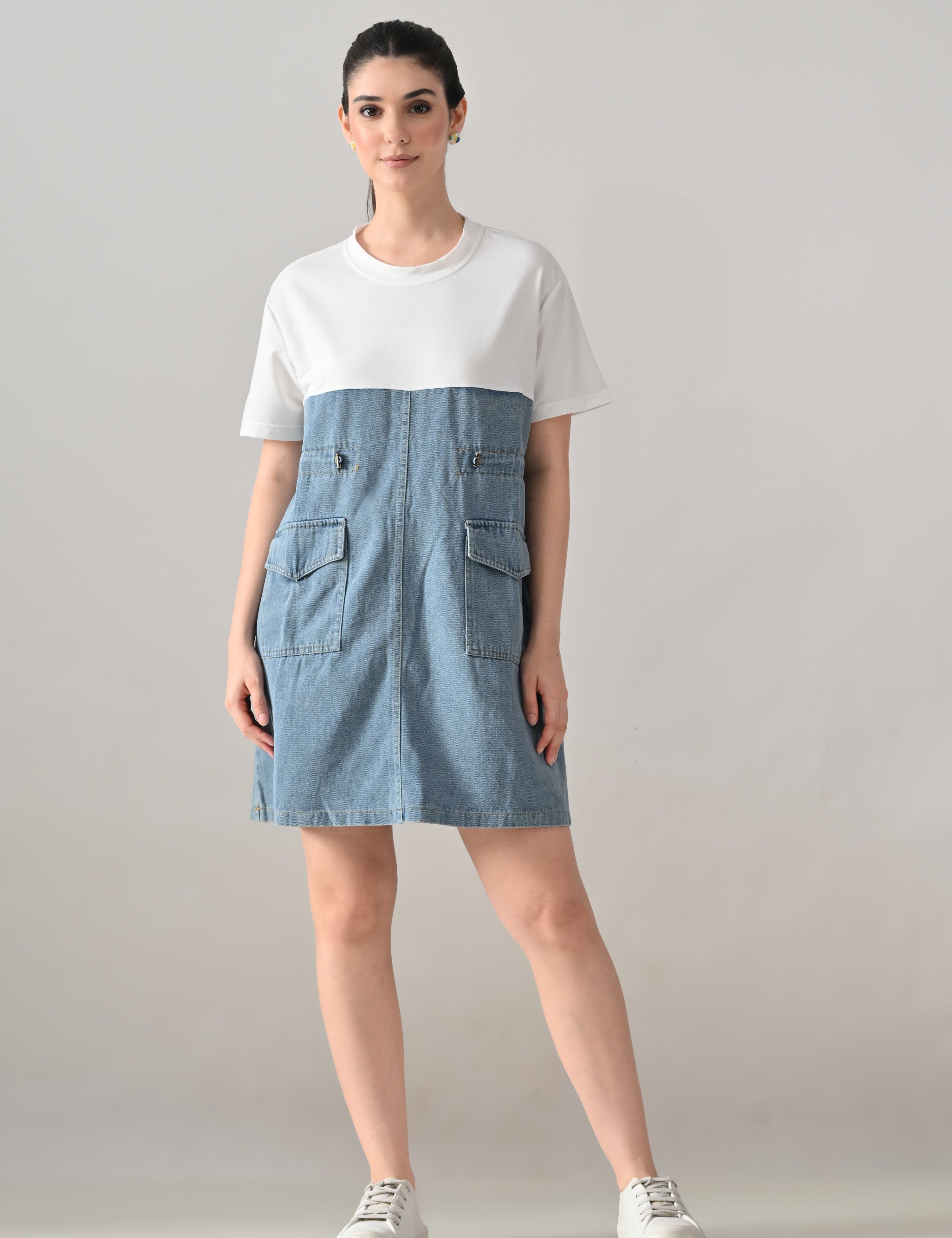 Dual Tone Denim Dress