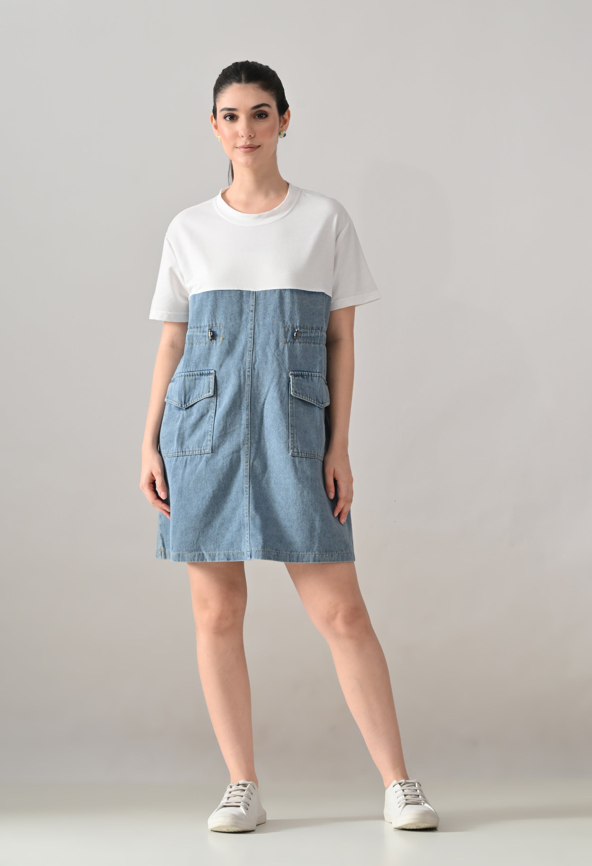 Dual Tone Denim Dress