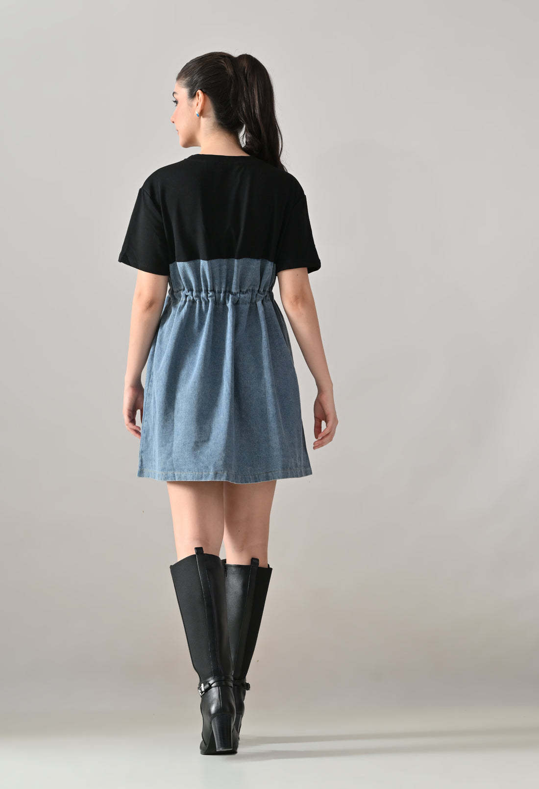 Dual Tone Denim Dress