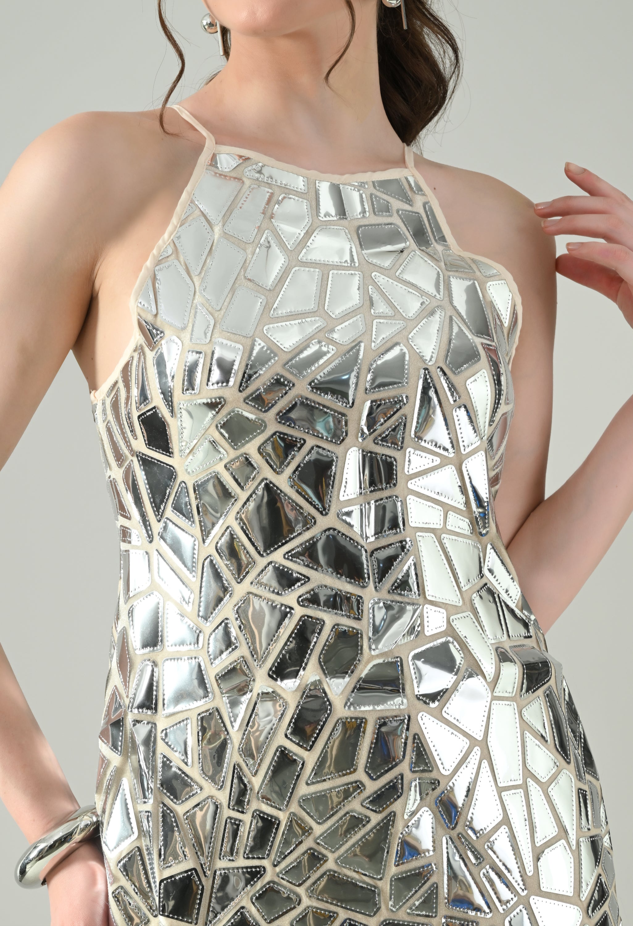 Patent Foil Bodycon Dress