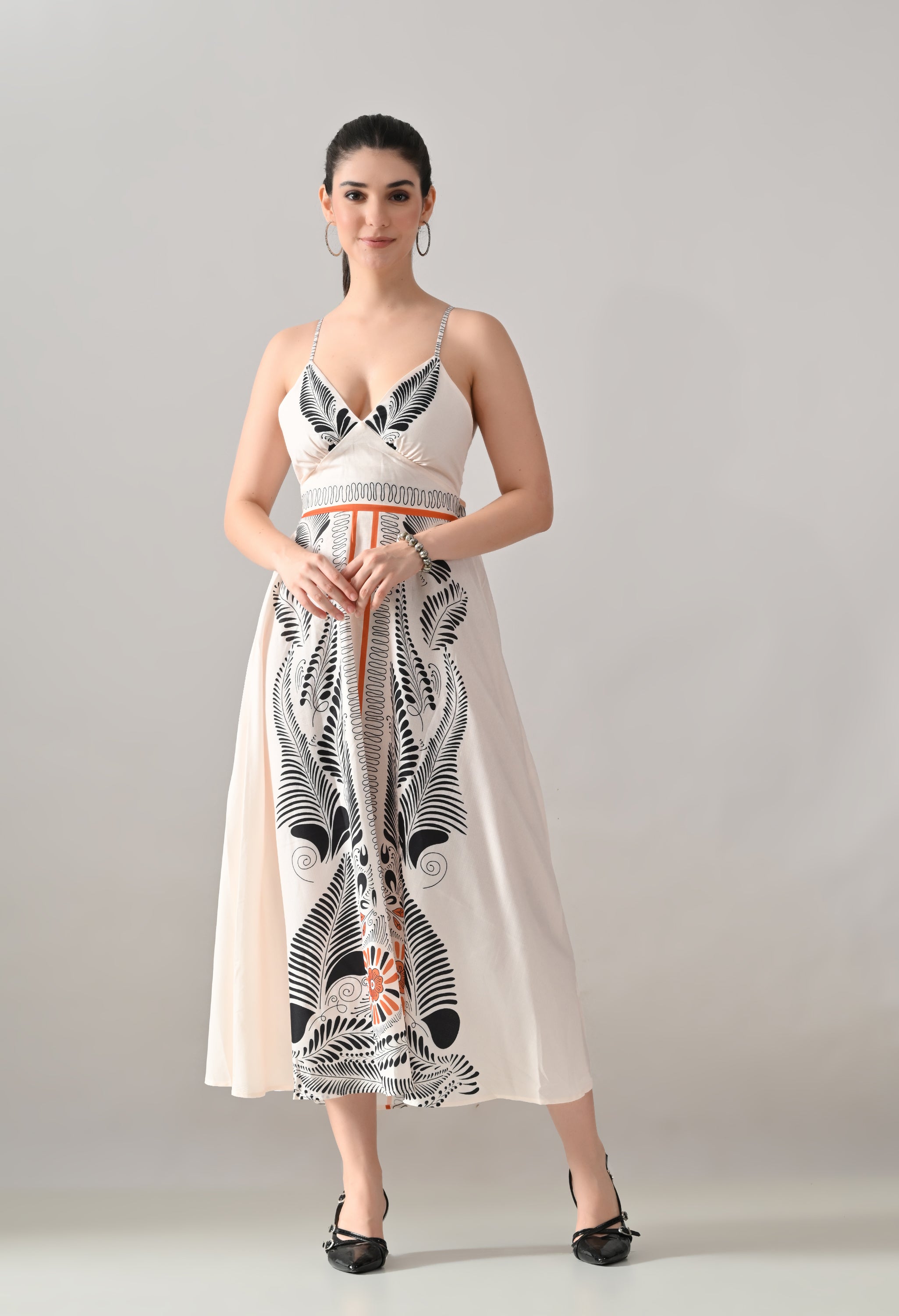 Tropical Bloom Back-Tie Maxi Dress
