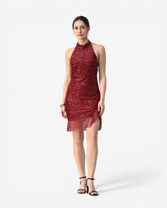 Lurex Halter fringe Dress