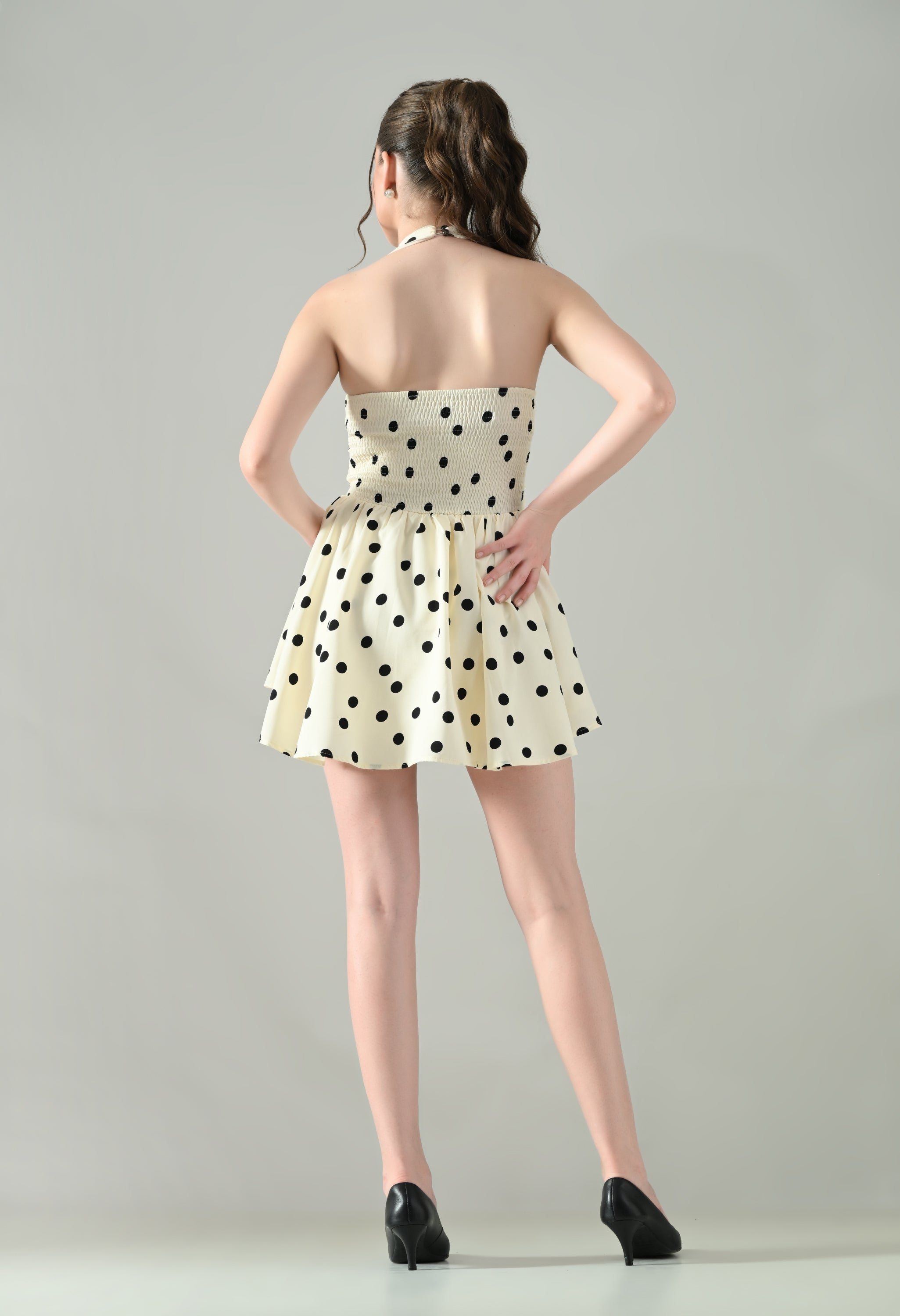 Polka Charm Halter Dress
