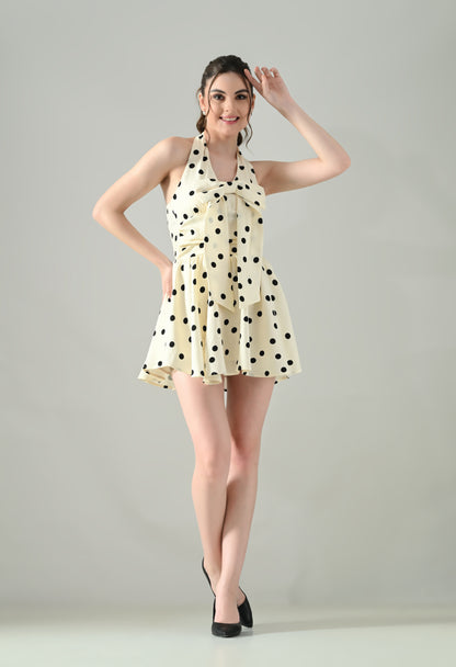 Polka Charm Halter Dress