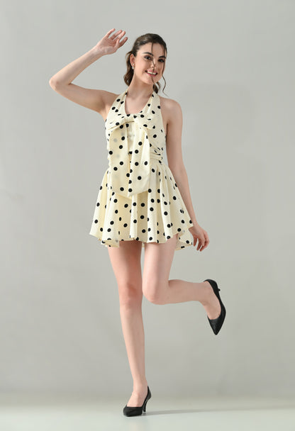 Polka Charm Halter Dress