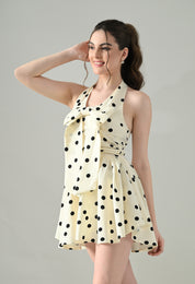 Polka Charm Halter Dress