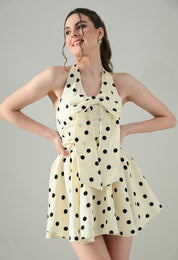 Polka Charm Halter Dress