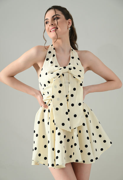 Polka Charm Halter Dress