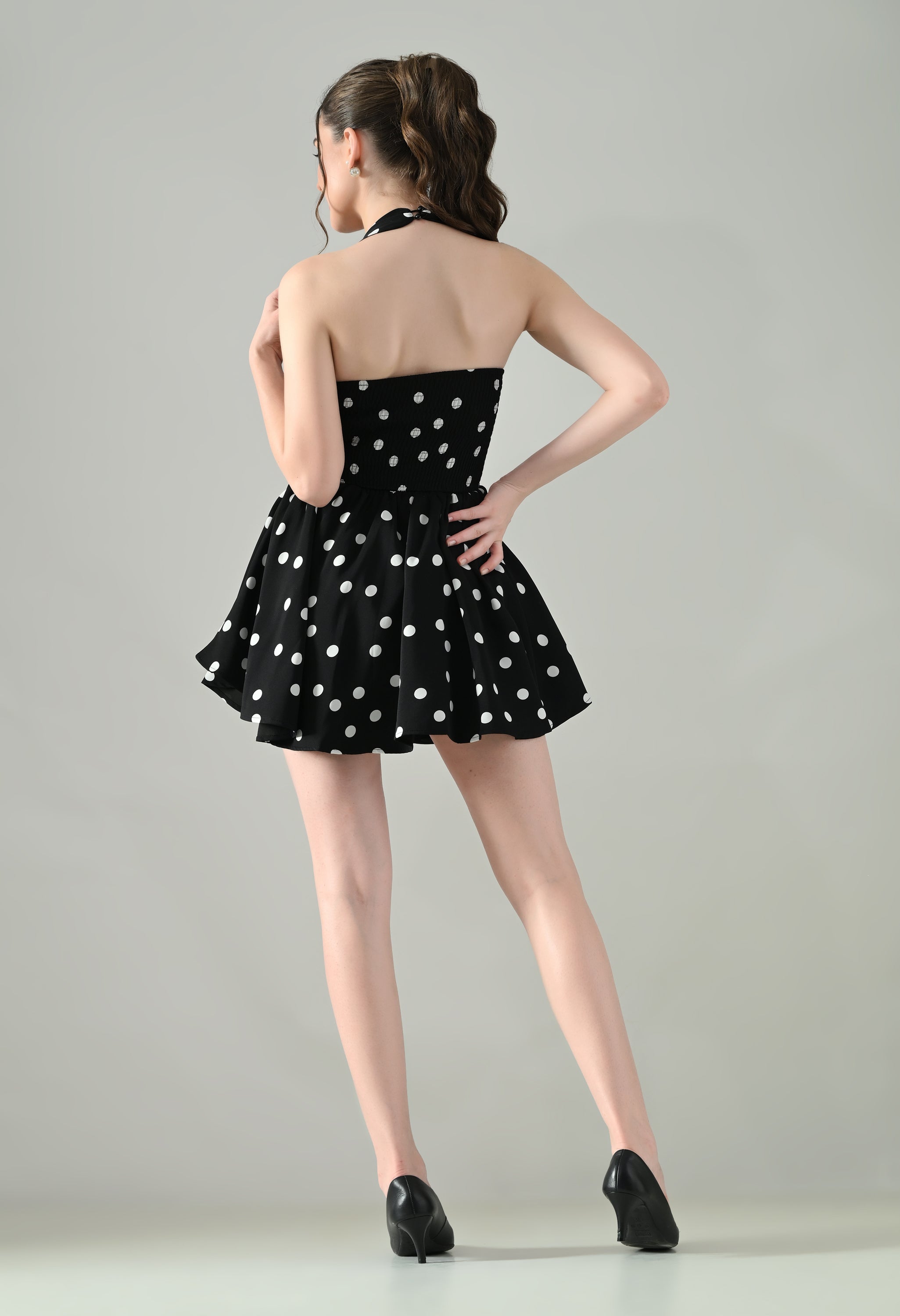 Polka Charm Halter Dress