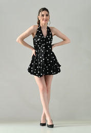 Polka Charm Halter Dress