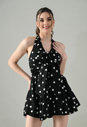 Polka Charm Halter Dress