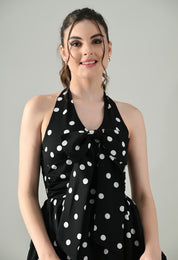Polka Charm Halter Dress
