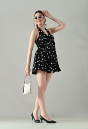 Polka Charm Halter Dress