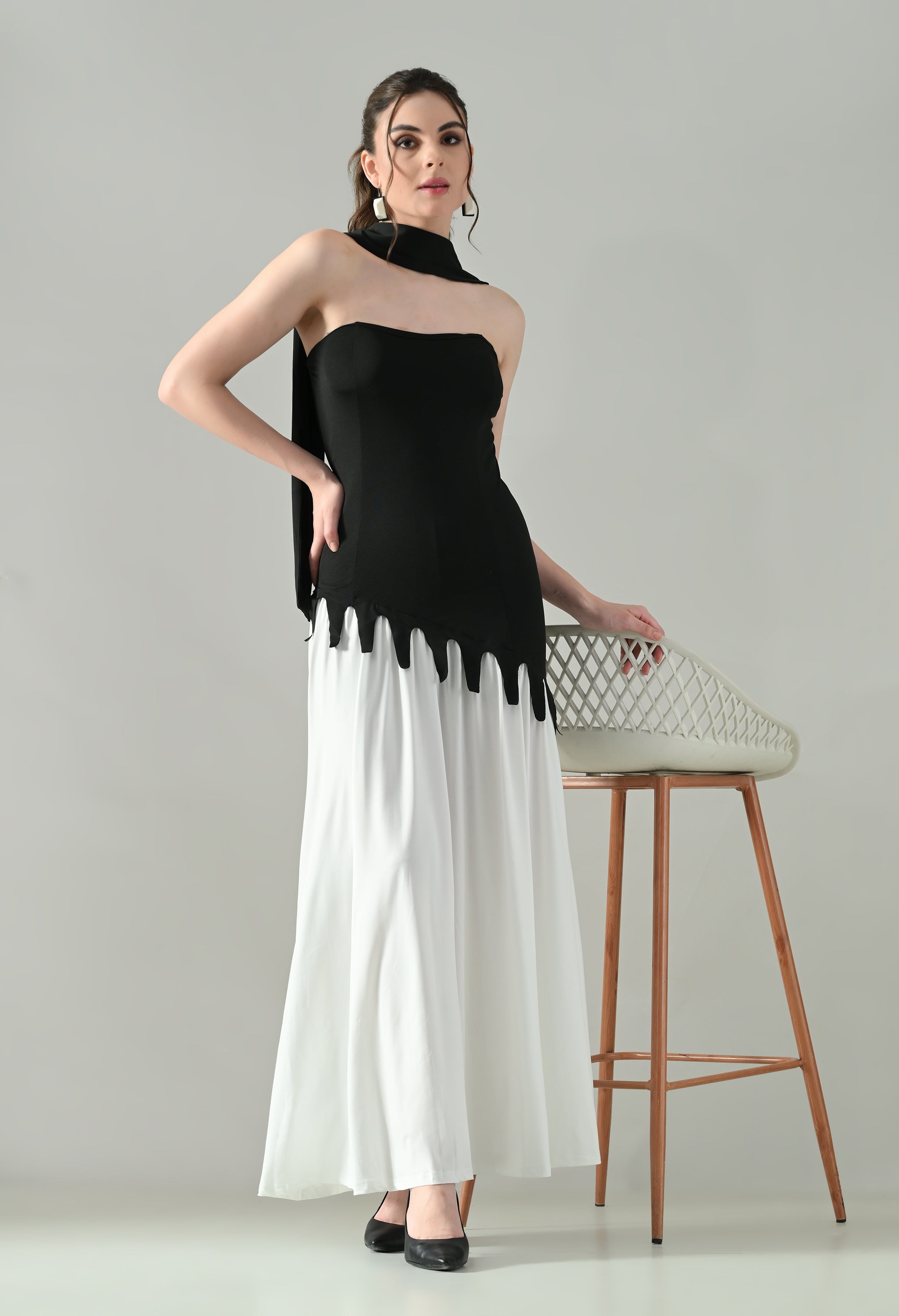 Vogue Contrast Tube Maxi Dress