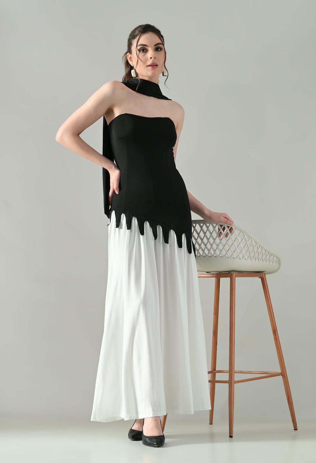 Vogue Contrast Tube Maxi Dress