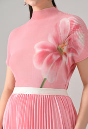 Floral Printed Pleated Two-Piece Set