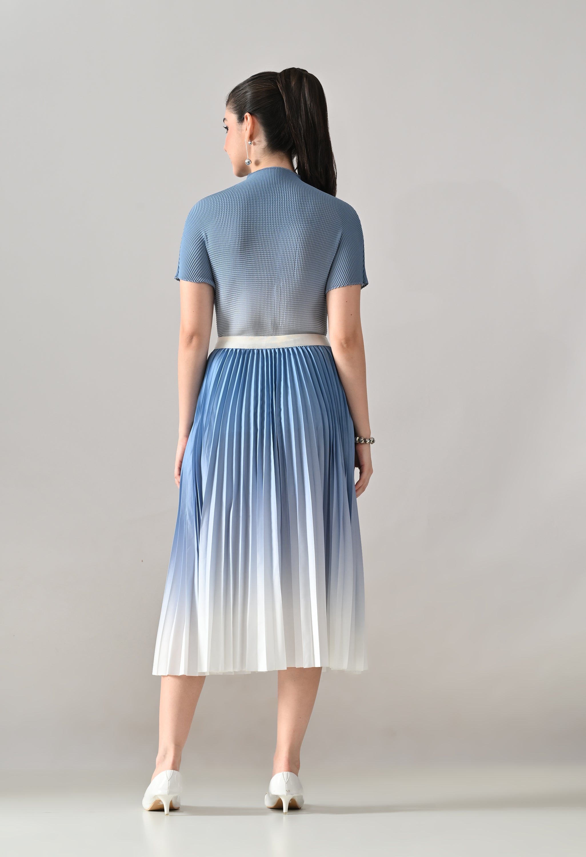 Ombre Pleated Two-Piece Set