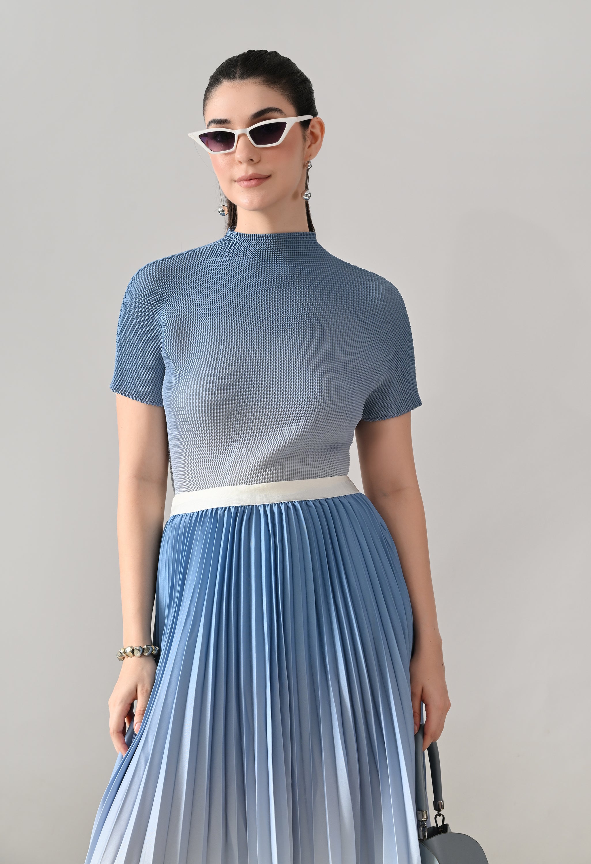 Ombre Pleated Two-Piece Set