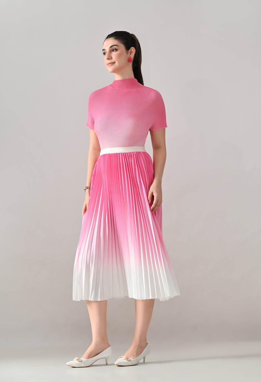 Ombre Pleated Two-Piece Set