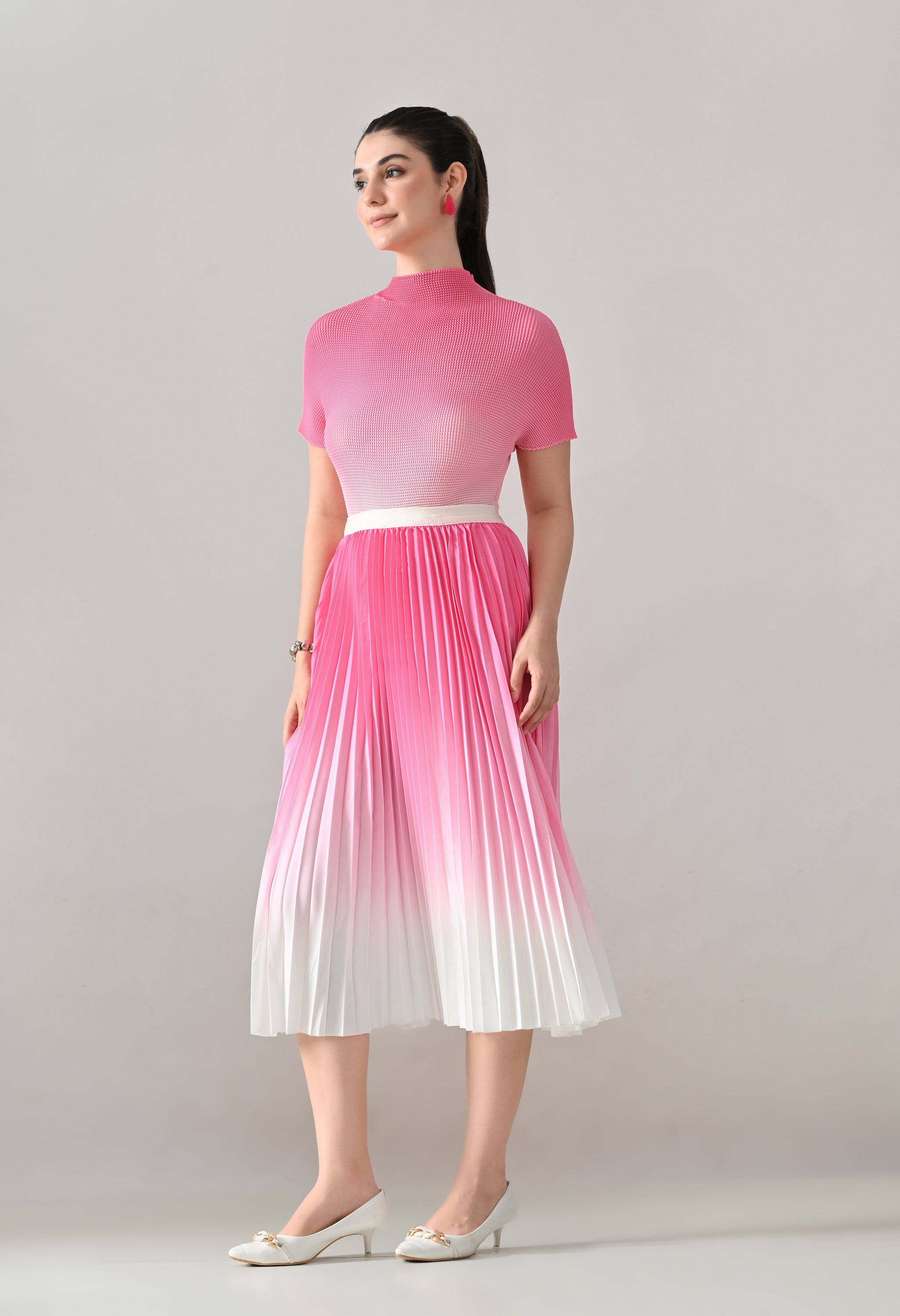 Ombre Pleated Two-Piece Set