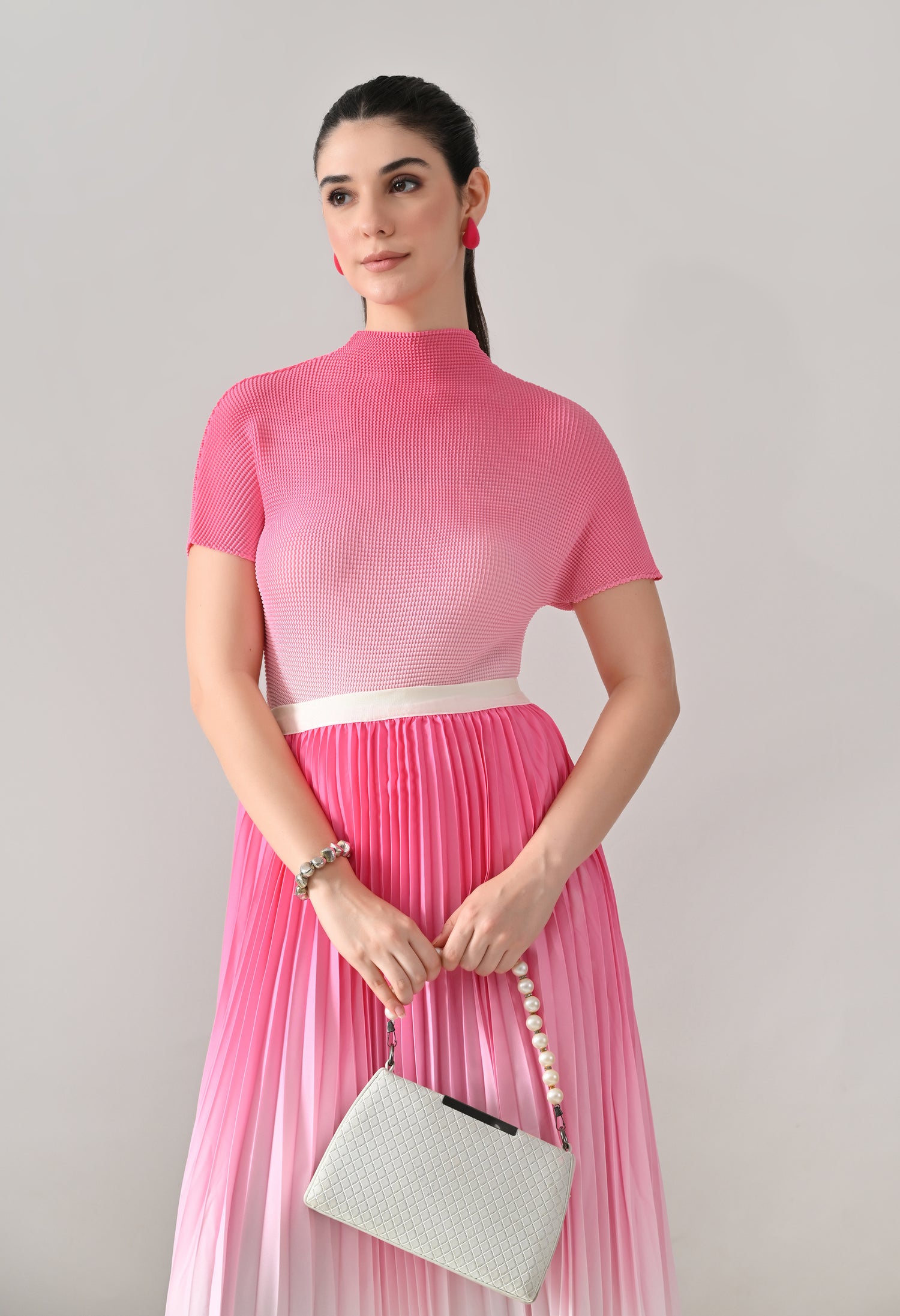 Ombre Pleated Two-Piece Set