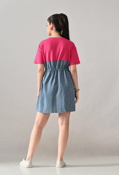Dual Tone Denim Dress