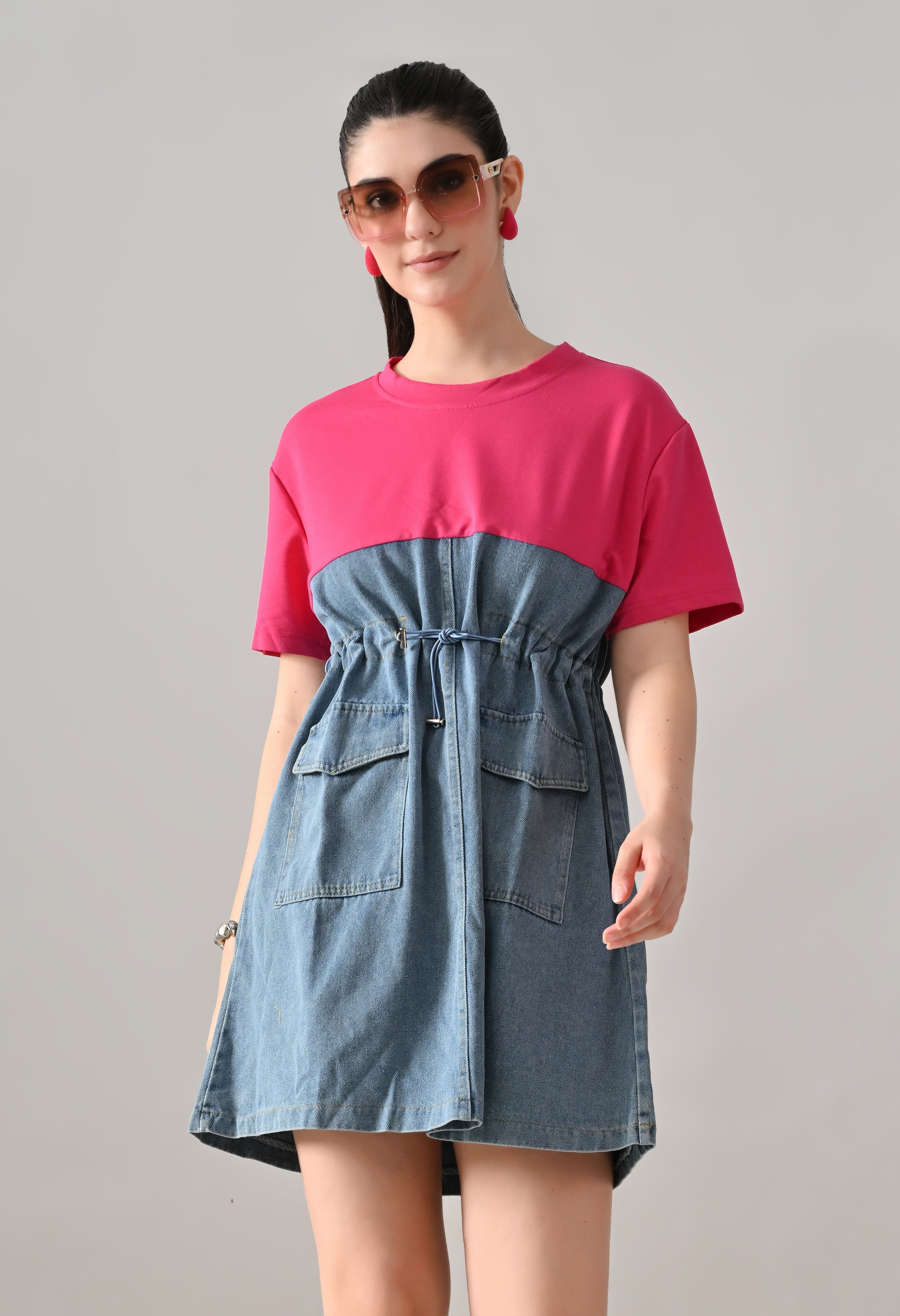 Dual Tone Denim Dress