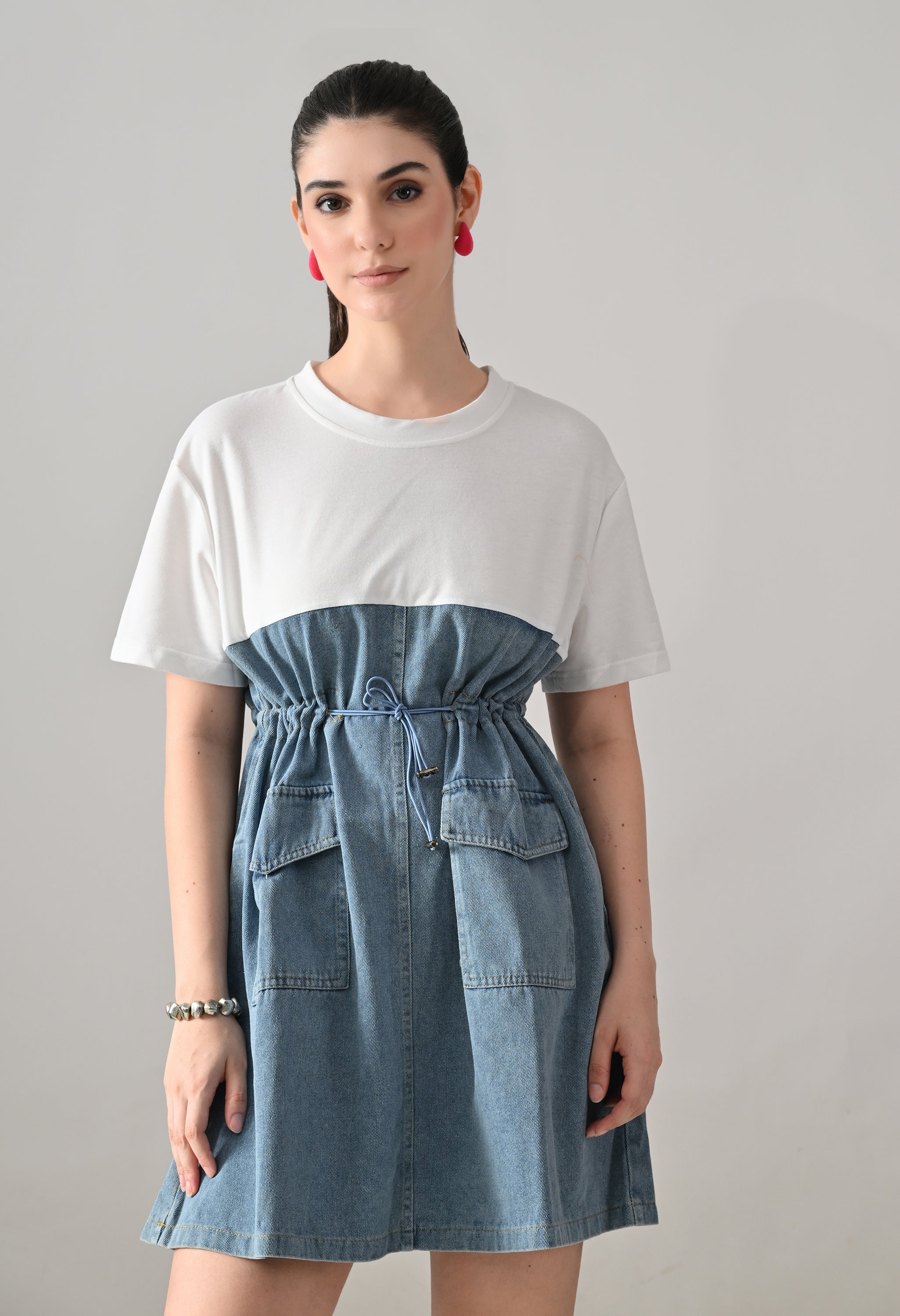Dual Tone Denim Dress