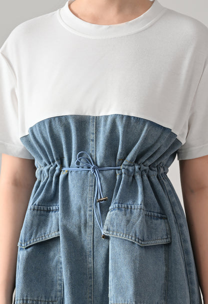 Dual Tone Denim Dress