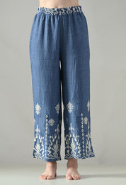 Embroidered Denim Ease Co-ord Set