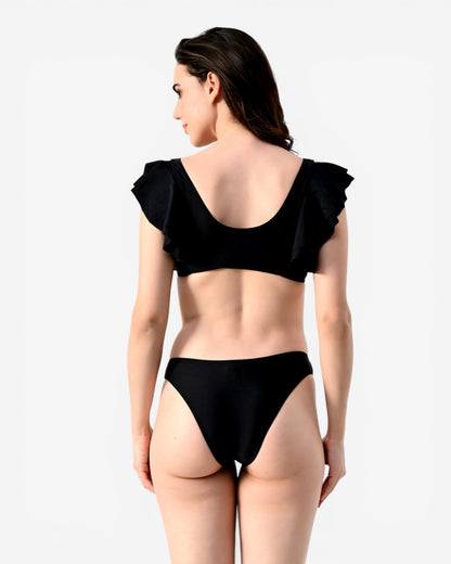 Ruffle Shoulder Bikini Set