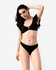 Ruffle Shoulder Bikini Set